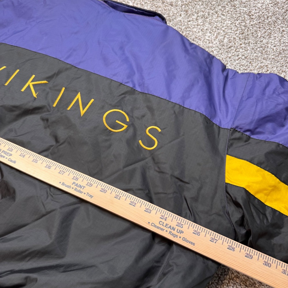 Vintage NFL Minnesota Vikings Purple Black Gold‎ Bomber Jacket Men's XL Made USA - Picture 5 of 10